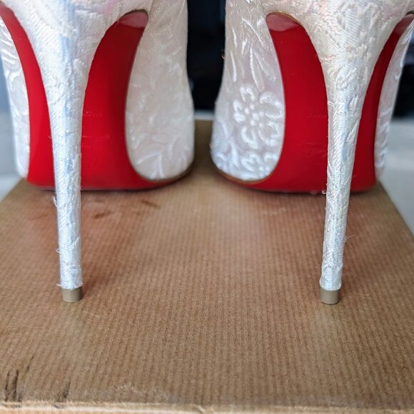 Pigalle glitter heels Christian Louboutin White size 39.5 EU  Christian Louboutin Pigalle White Heels